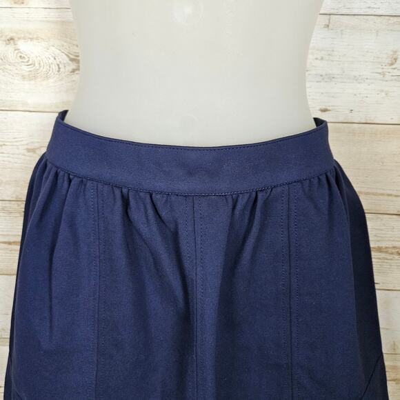 Madewell Ponte Swivel Mini Skirt Size 2 A2726 Navy Blue Preppy Nautical Stretch - Picture 7 of 12